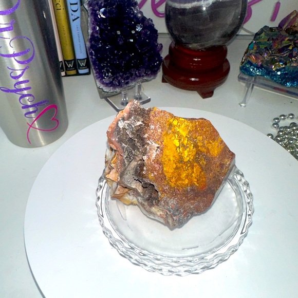 Carnelian Agate Quartz Druzy Freeform 83MM - CNAGATEFREEFORM-001 - Picture 1 of 9